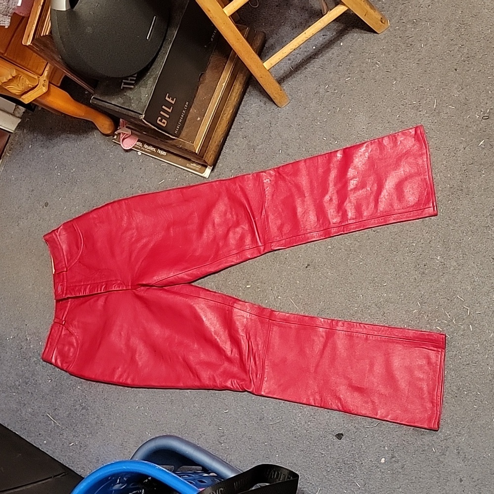 Size 6 pleather red pants